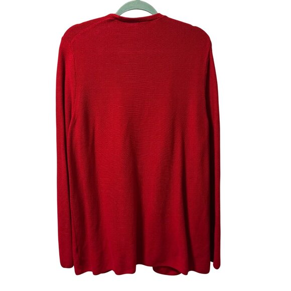 Talbots Womens Open Front Cardigan Sweater Sz 2X Red Cotton Pockets - Picture 7 of 12